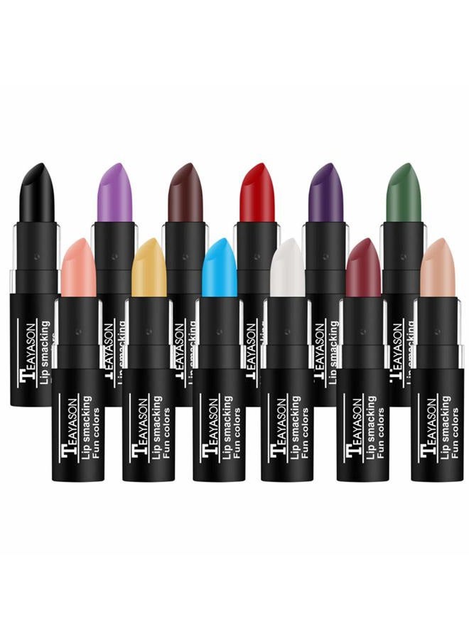 12 Colors Vivid Vampire Matte Lipstick Set Long Lasting Waterproof Velvet Lip Stick for Party, Masquerade, Cosplay, Halloween Makeup