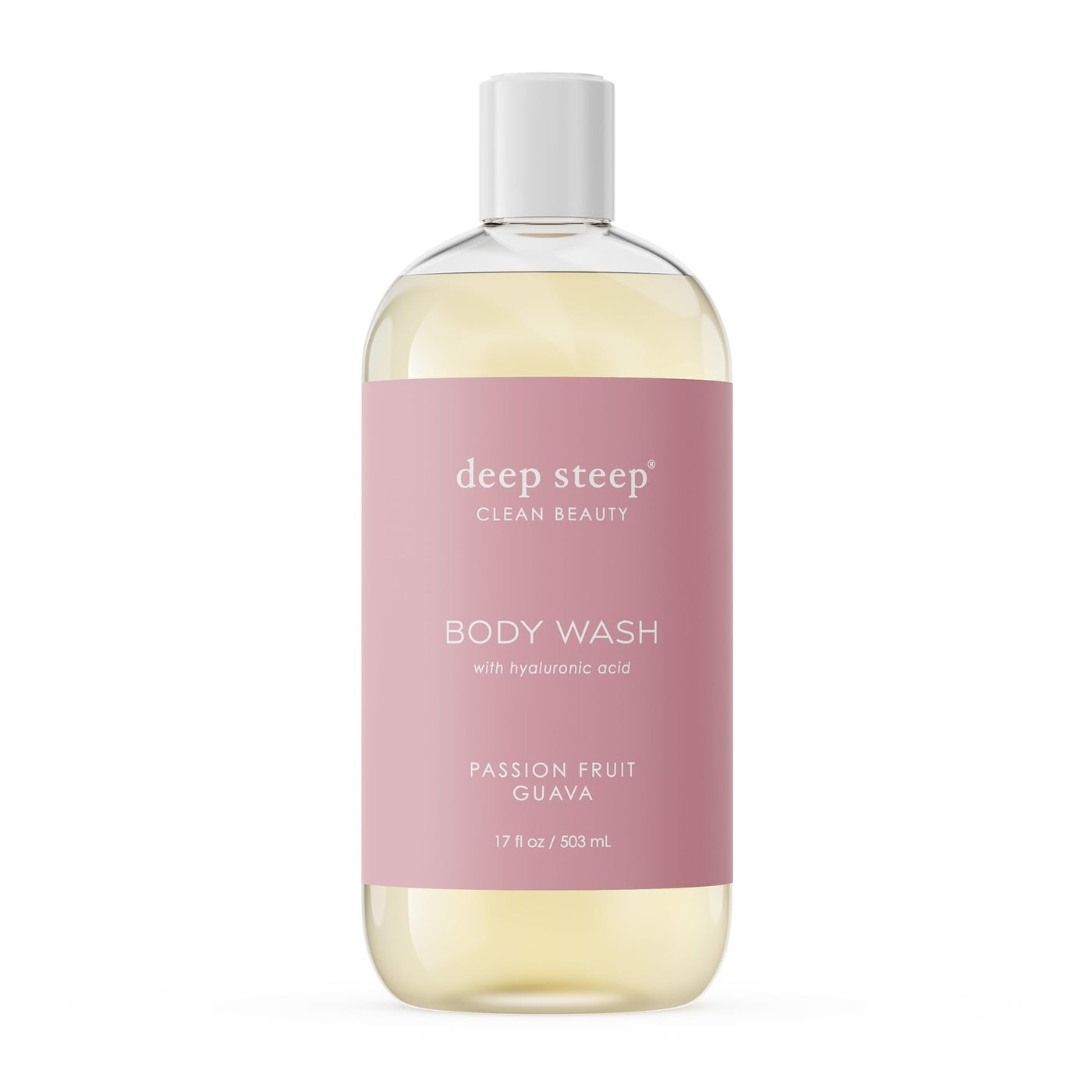 Deep Steep Body Wash, Passion Fruit Guava, 17 oz â€“ Hydrating Shower Gel with Hyaluronic Acid, Shea Butter, Aloe Vera & Argan Oil â€“ Vegan, Clean Beauty, Clean & Refreshed Skin