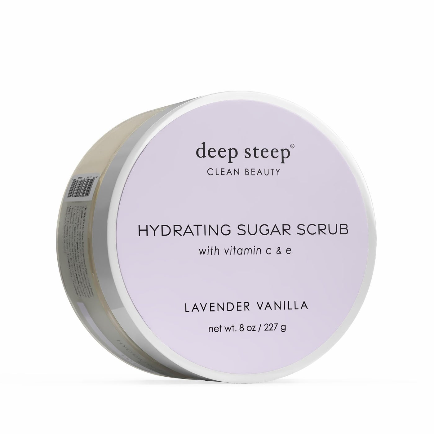 Deep Steep Sugar Scrub, Lavender Vanilla, 8 oz â€“ Exfoliating Body Scrub with Organic Coconut Oil, Shea Butter & Argan Oil â€“ Vegan, Clean Beauty, Smooth, Soft & Nourished Skin