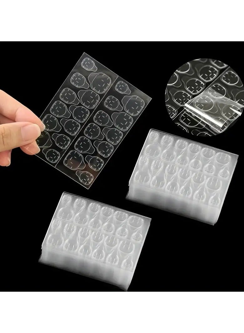 1200pcs/50 Sheets, Waterproof Breathable Jelly Double Sided Adhesive Tabs Nail Glue Sticker False Nail Tips For Manicure (Regular Size)