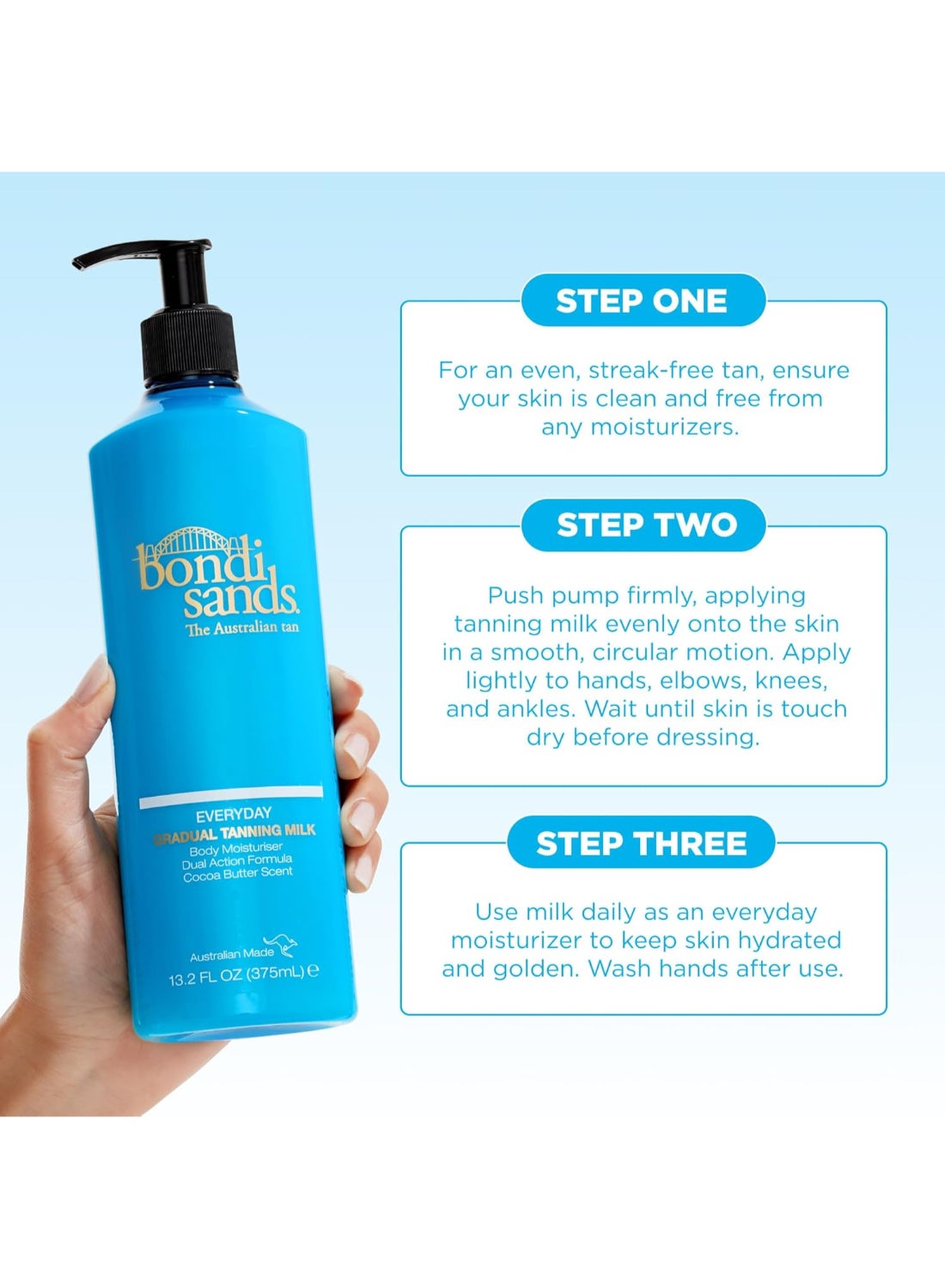 Everyday Gradual Tanning Milk 375ml | Daily Moisturising Self Tan Lotion for Natural-Looking Glow | Build-Up Colour Gradual Tanner for Face & Body | Hydrating Streak-Free Sunless Tan Milk - image 3