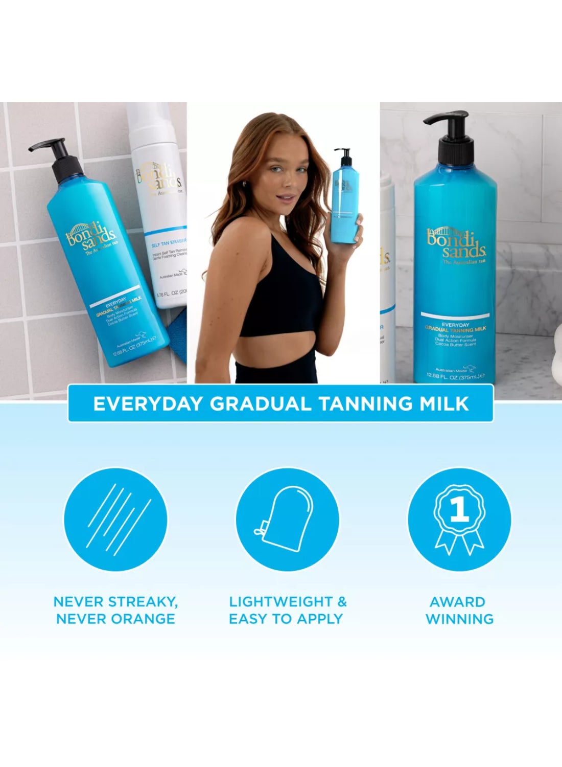 Everyday Gradual Tanning Milk 375ml | Daily Moisturising Self Tan Lotion for Natural-Looking Glow | Build-Up Colour Gradual Tanner for Face & Body | Hydrating Streak-Free Sunless Tan Milk - image 4