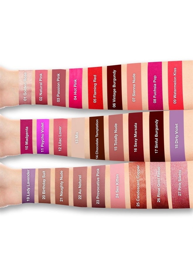 Kiss Proof Lipstick 03 Passion Pink Nude Liquid Matte Lipstick Long Lasting Full Colour Pigment