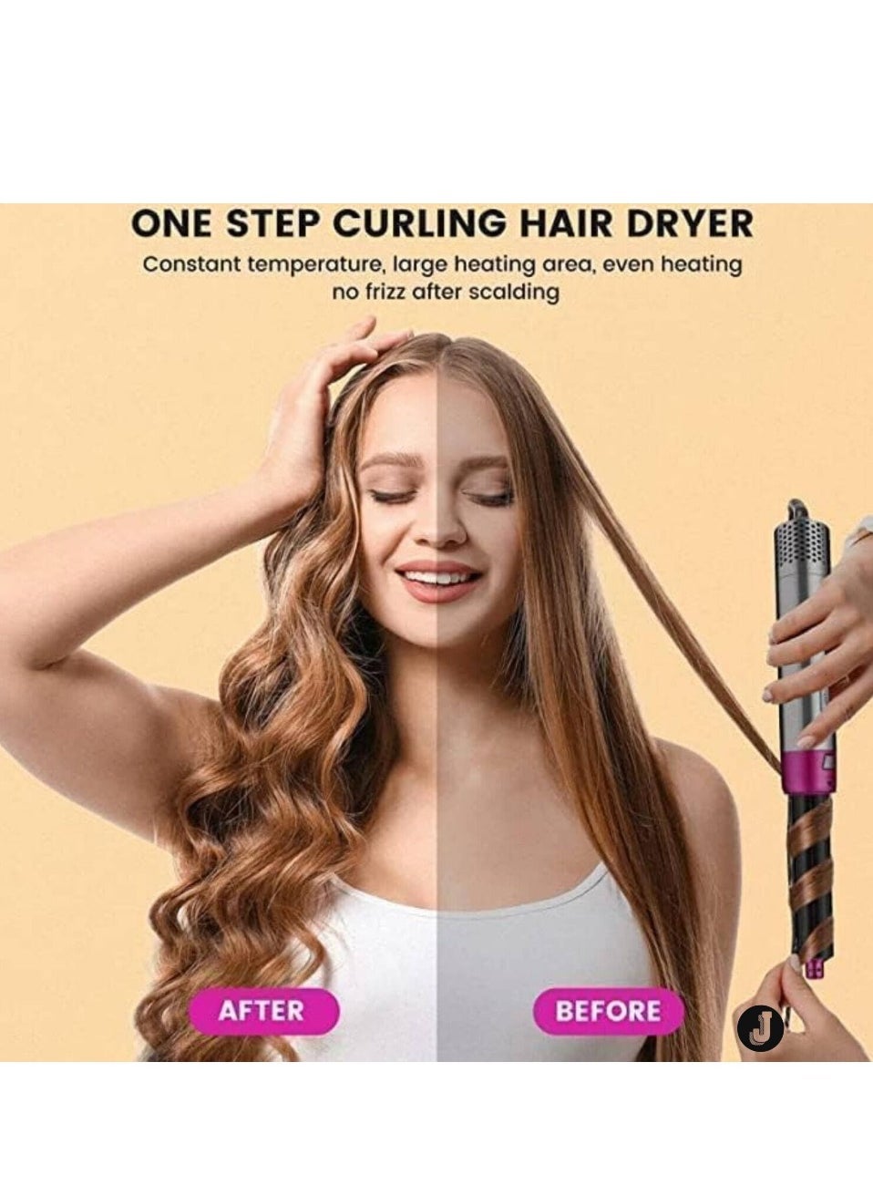 Multi-Functional 5-in-1 Hot Air Brush for Volumizing, Drying, Styling, and Curling (Silver Purple)