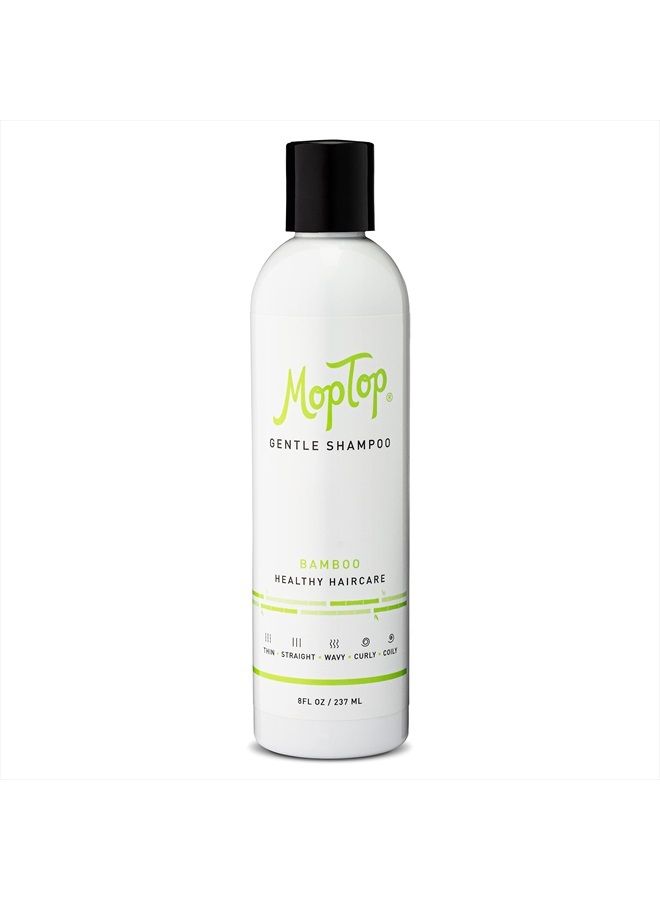 MopTop Gentle Shampoo, Natural Hair Moisturizer, Reduces Frizz, Color Safe Volumizing Shampoo - For All Hair Types, Straight, Curly, Wavy, Thin, Coily (8 oz)