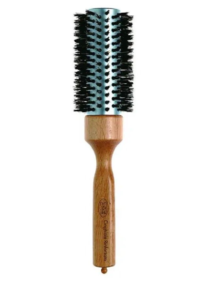 Hair Brush Made With Ash Wooden Handle With Aluminum and Section Divider, Reinforced With Natural Bristles