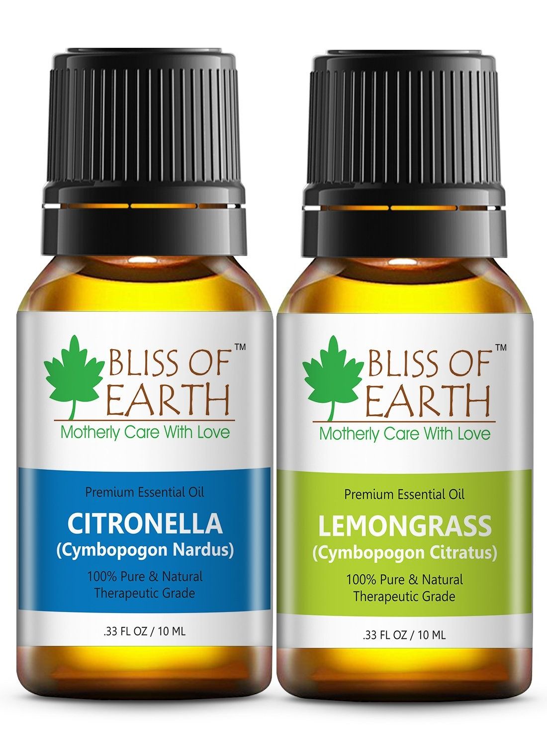 Bliss of Earth Pure Citronella & Lemongrass Essential Oils Combo 10ML Each For Mosquito & Bug Repelling