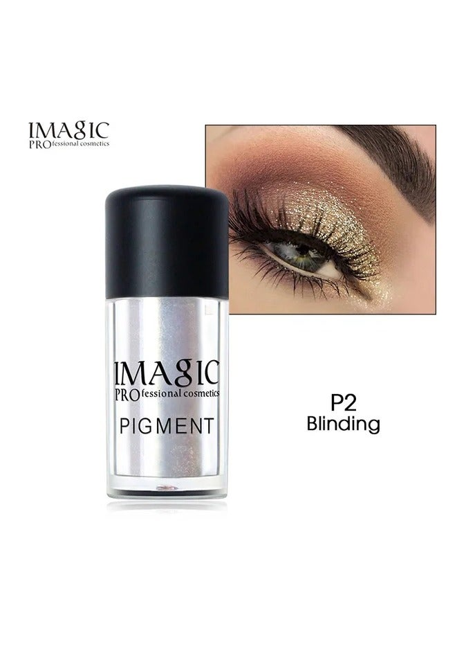 IMAGIC Metallic Pigment Glitter Eyeshadow Palette | 9 Vibrant Colors | High-Shine, Long-Lasting Sparkle for Bold Eye Makeup (P2 Blinding)