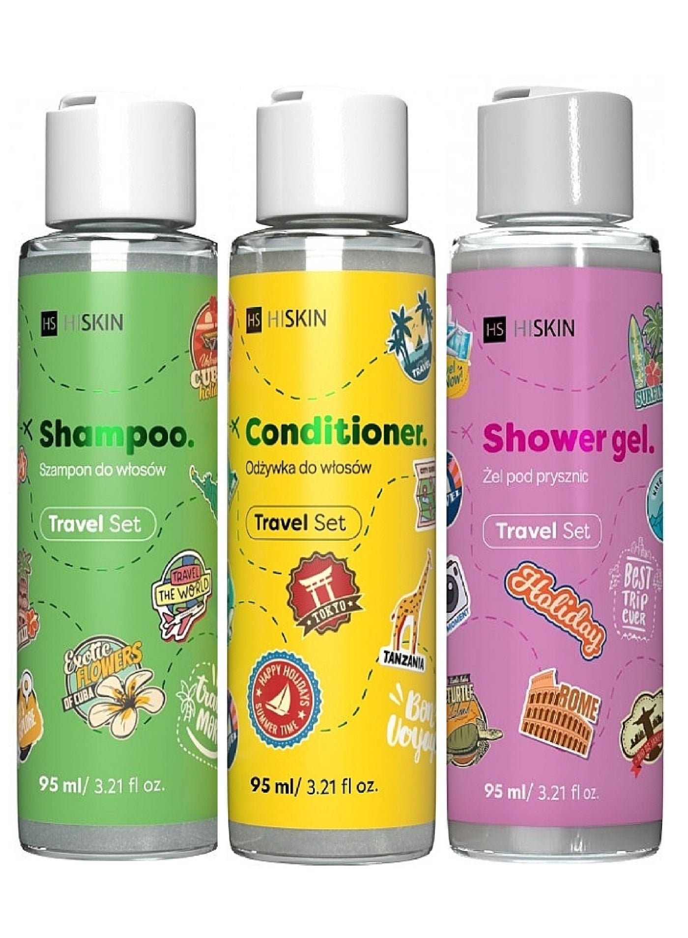 HISKIN HAIR SHAMPOO+CONDITIONER+SHOWER GEL (95ml)