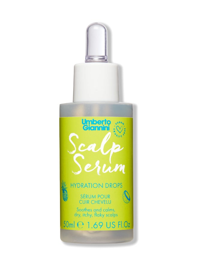 Umberto Giannini Scalp Hydration Serum 50ml – Soothing Comfort for Dry Scalps, Hyaluronic Acid & Piroctone Olamine, Cooling Drops for Dandruff Relief 50ml