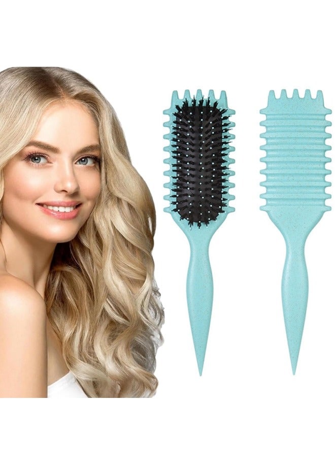 Curl Define Styling Brush,Curly Hair Brush, Wet Dry Detangler Hair Brush, The Essential Tool For Shaping And Styling Your Curls, Achieve Perfectly Defined Curl (Green)