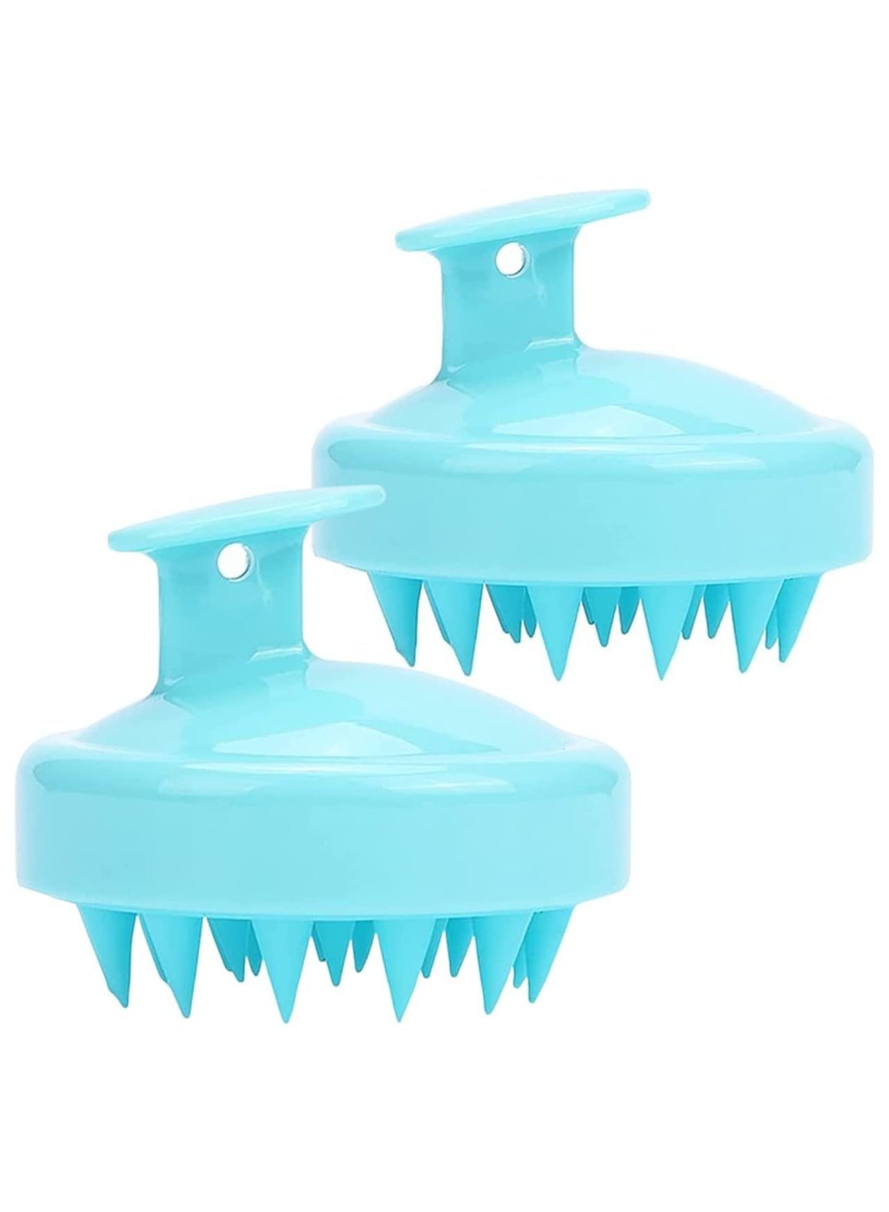 Hair Scalp Massager 2Pcs Shampoo Brush, Scalp Scrubber and Dandruff Brush for Scalp Care Hair Cleaning Shower, Neck and Body Massager, Soft Silicone Comb