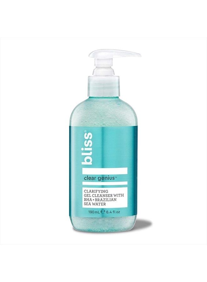 Clear Genius Clarifying Gel Cleanser with BHA to Detox and Clear Skin| Non-Irritating | Clean | Cruelty-Free | Paraben Free | Vegan | 6.4 oz