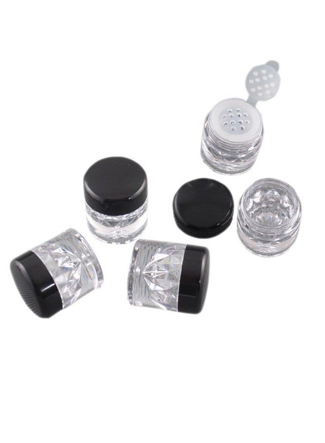 5 Pcs Luxury Empty Plastic Mini Makeup Loose Powder Box Cosmetic Eyeshow Powder Bottles Container Concealer Powder Sifter Jar With Screw Lids
