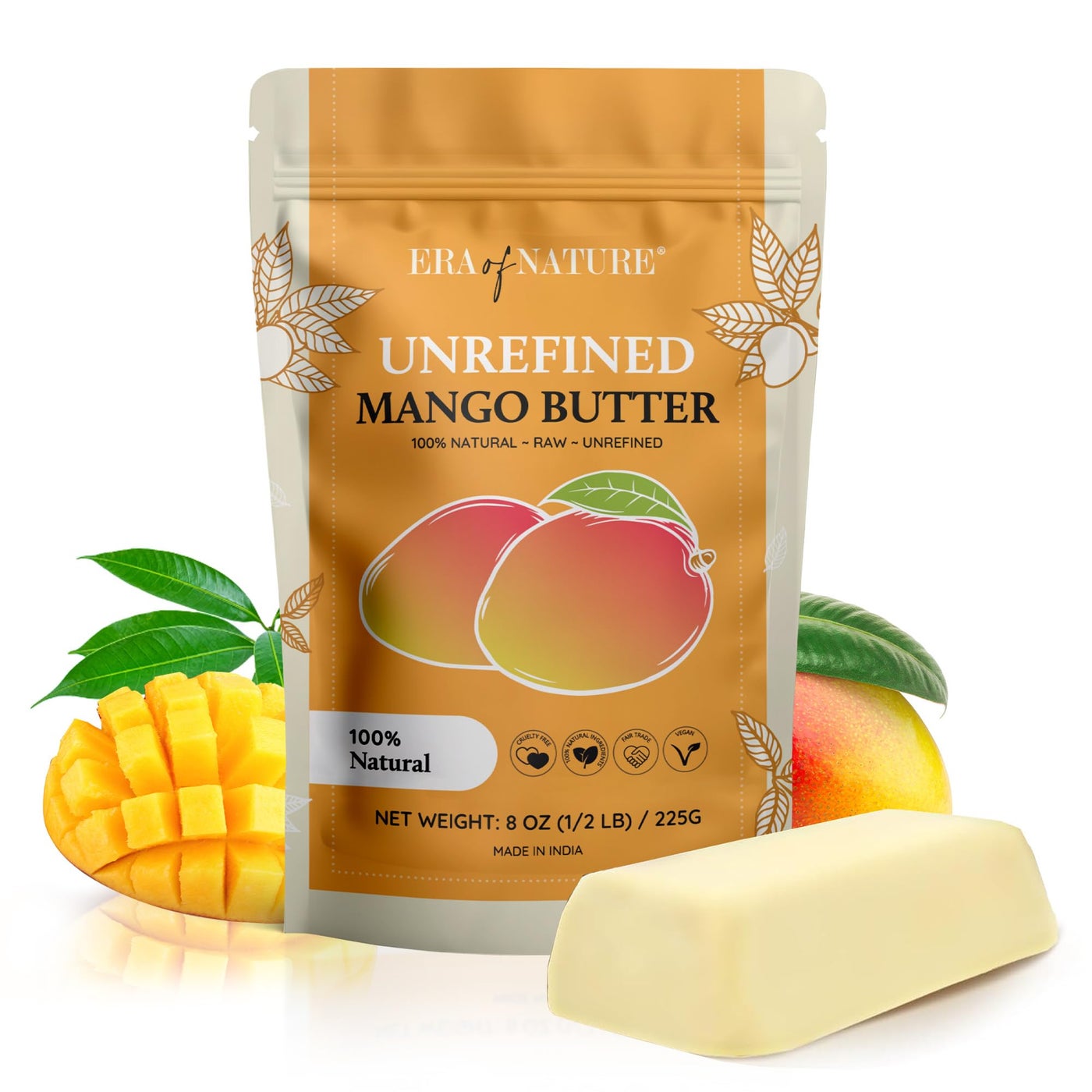 era of nature Kokum Butter Raw - 16 oz (1lb) - Natural Butter for Body Butters, Lotion Bars, Lip Balm, Soap Making â€“ Blends Well with Shea or Cocoa Butter â€“ For Stretch Marks, Scars, Pregnancy Care