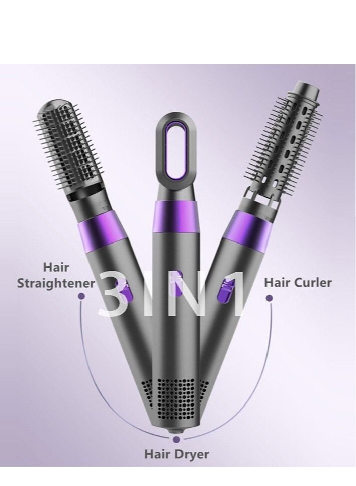 3 in 1 Hair Blower Dryer With Brush Comb Straightener Original Set Blower Brush Hair Dryer Comb Straightener, Strong Hot and Cold Air.