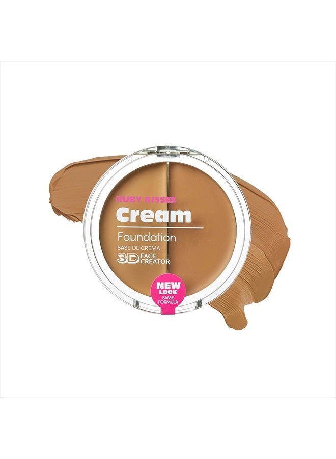 Cream Foundation 3D Face Creator 2-Color Foundation and Concealer, 12 Hour Wear Long Lasting, Medium to Full Coverage (Level 10)