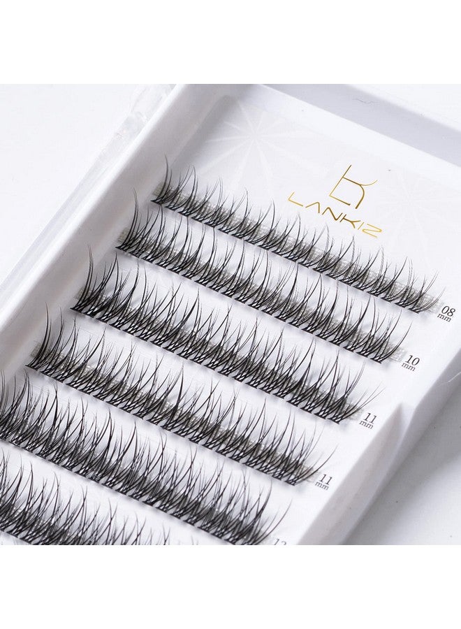 LANKIZ Individual Lashes Natural Cluster Lashes 12 Roots C Curl 0.1mm Thickness 8-14mm Mix Faux Mink DIY Individual Eyelashes 160 pcs