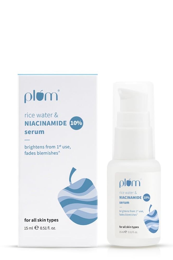 Plum 10% Niacinamide Face Serum For Clear  Bright Skin Fades Blemishes  Dark Spots  Dermatologically Tested  Beginner Friendly  All Skin Types  Women  Men  15ML