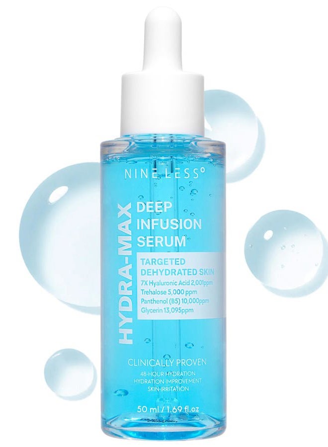 HYDRA-MAX Deep Infusion Serum –48hr Korean Hydrating Face Serum with Hyaluronic Acid, Panthenol - 5 Ceramides -Deep Moisture, Fast Absorbing, All Skin Types, 1.69 fl.oz.