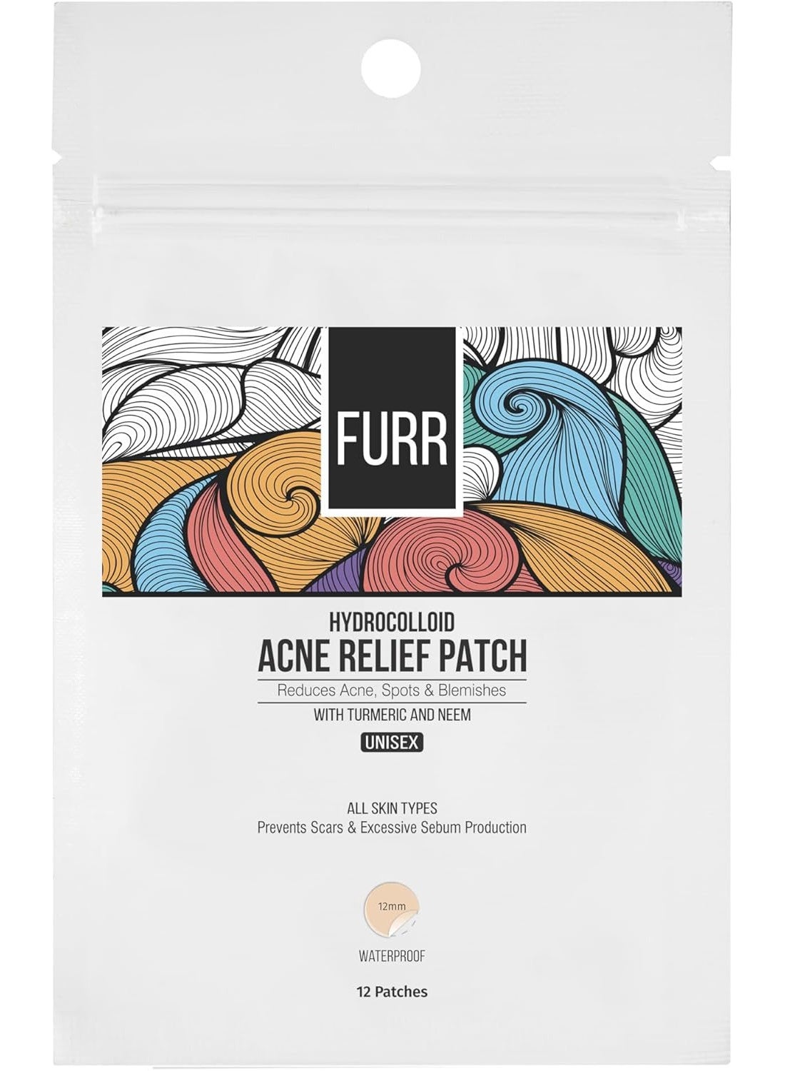FURR HYDROCOLLOID ACNE RELIEF PATCH 12s