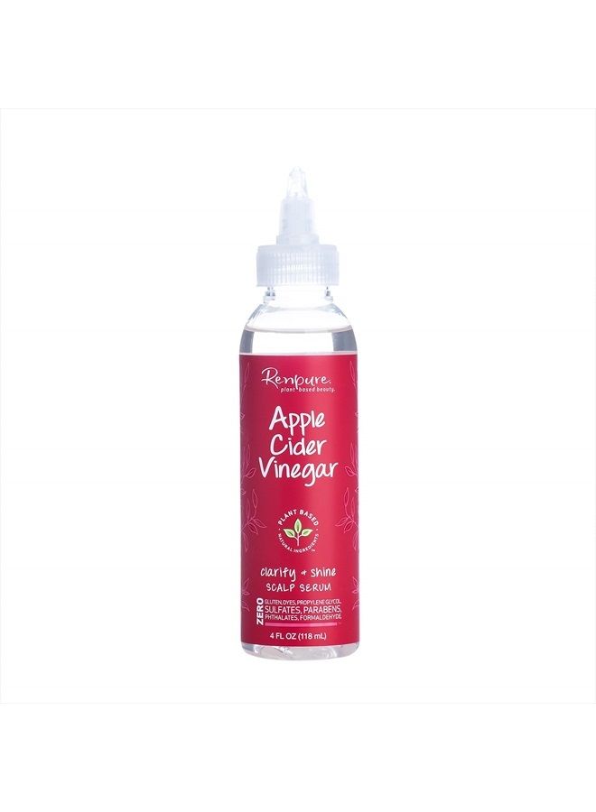 Renpure Plant Based Apple Cider Vinegar Clarify & Shine Scalp Serum - Natural Peppermint Oil Dry Scalp Product For Dandruff Treatment & Itchy Scalp - Eco Friendly Hair Rinse Cleanser For Women & Men