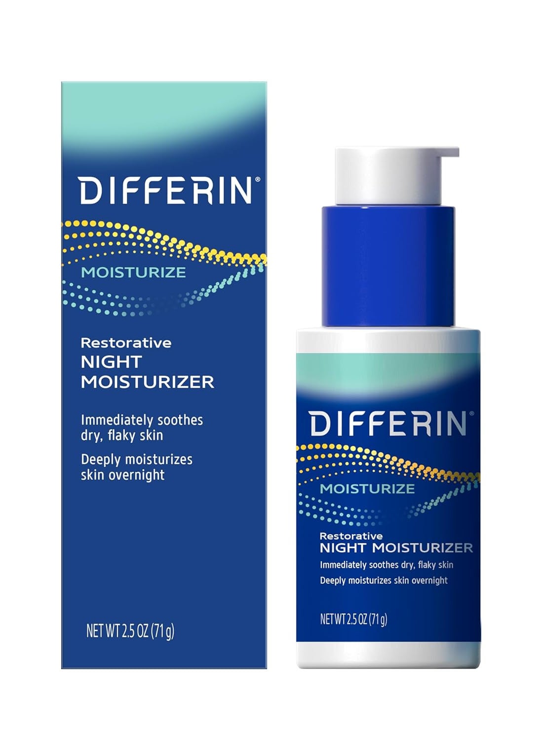 Night Cream with Hyaluronic Acid, Restorative Night Moisturizer by the Makers of Differin Gel, Gentle Skin Care for Acne Prone Sensitive Skin, 2.5 oz (Packaging May Vary)