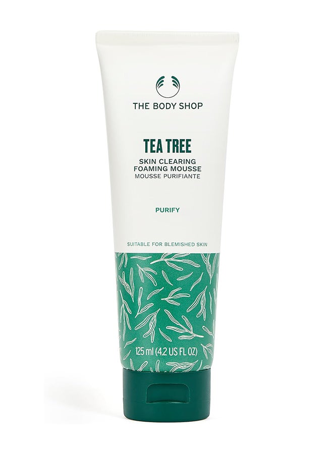 Tea Tree Foaming Face Wash Mousse for Blemished Skin | Salicylic Acid & Tea Tree Oil | Clarifying, Mattifying Cleanser for Sensitive Skin, 125ml