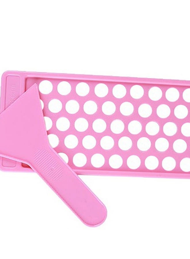 Pink Lip Balm Crafting Kit, Professional Lipsticks Filling Tray with 50 Small Holes and Spatula, Easy to Fill 50 Pieces Lipstick Tubes Containers for Business Gifts