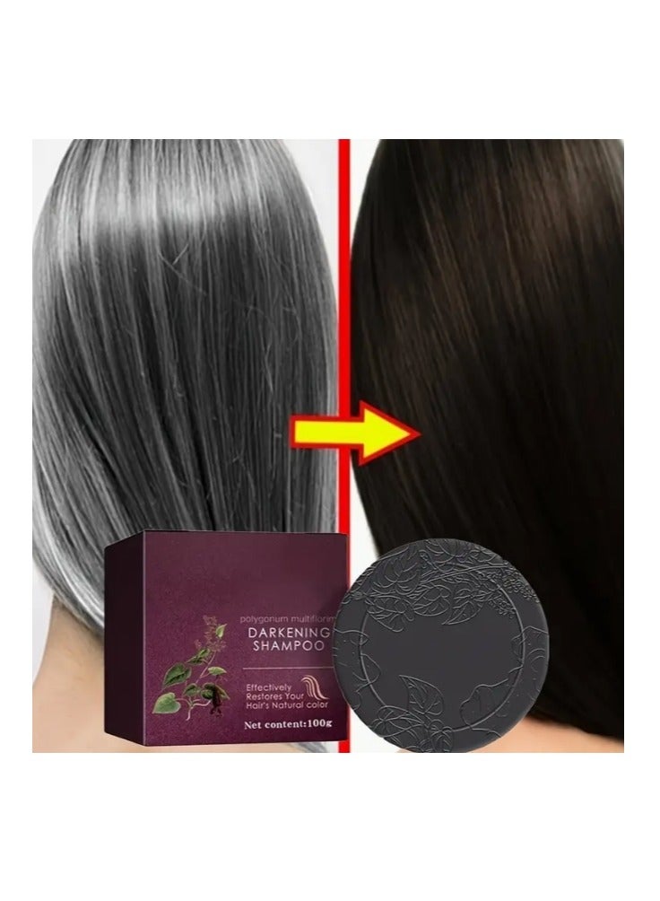 Polygonum Multiflorum Shampoo Soap Natural Darkening Grey Hair Recoloring Damage Hair Care