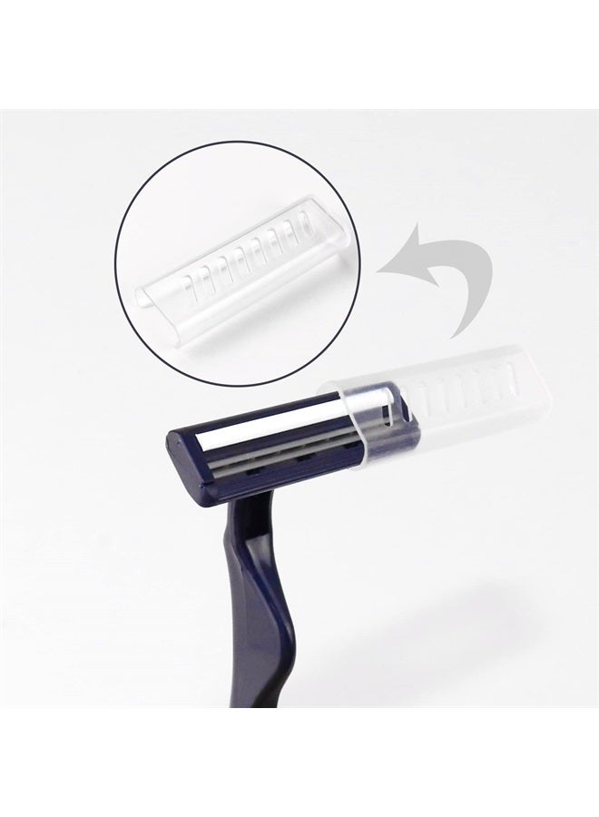 Disposable Razors in Bulk, Bulk Razors with Knife Cap, Individually Packaged Disposable Razors Bulk with Shaving Cream for Hotels, Shelters, Homeless, Nursing Homes, Charities, Black (100 pieces)