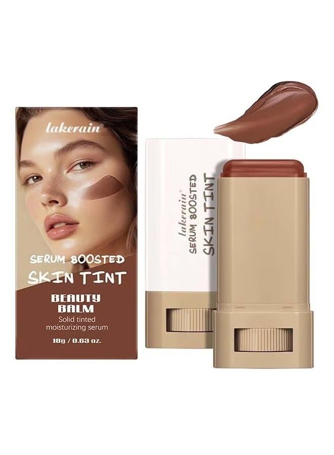 Beauty Balm Serum Boosted Skin Tint, Solid Tinted Moisturizing Serum Foundation Stick, Buildable Medium-to-Full Coverage Contour Stick for Face Makeup