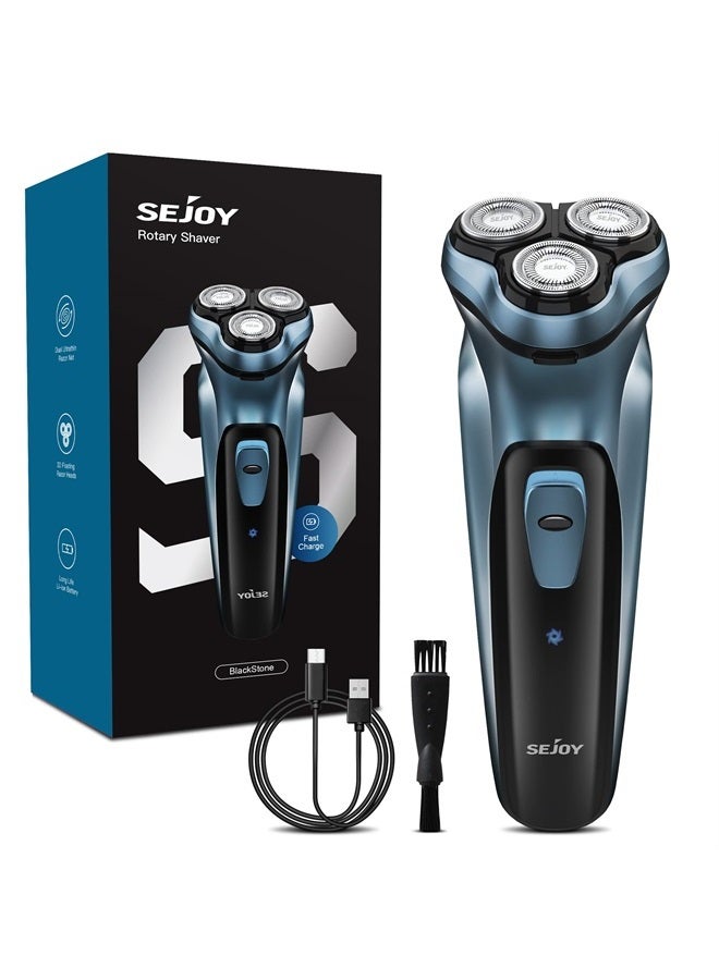 Electric Razor for Men, Mens Electric Shavers, Rechargeable Electric Razor Shaving Machines, with Pop-up Trimmer, 1 Hour Fast Charging, 3D Floating Head, LCD Power Indicator