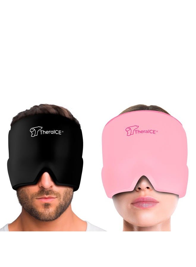 Migraine Relief Cap, Soothing Headache Ice Pack Mask Products, Cooling Gel Hat, Face Cold Compress Head Wrap for Tension, Stress & Hangover