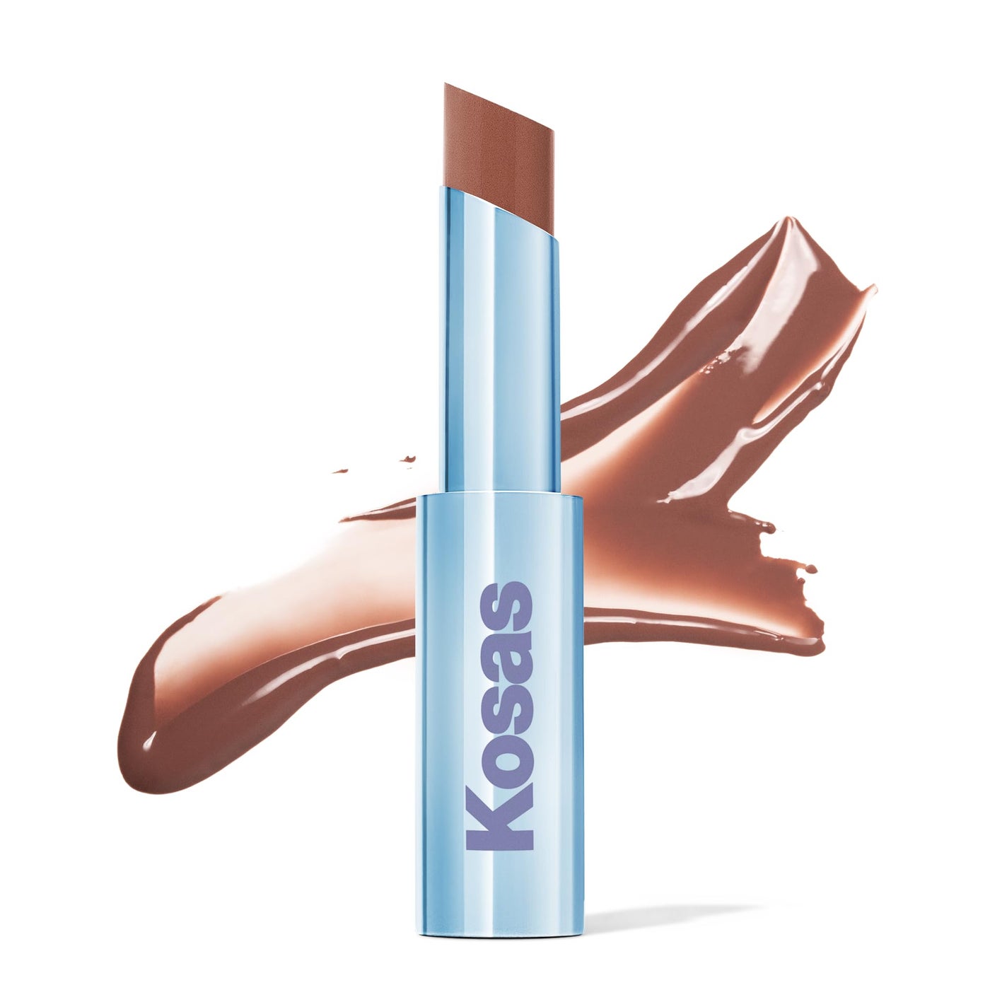 Kosas Wet Stick Moisturizing Shiny Sheer Lipstick with Ceramides, Hyaluronic acid, Peptides and Mango Butter - Soothes, Softens, and Moisturizes Lips â€“ 100 Degrees