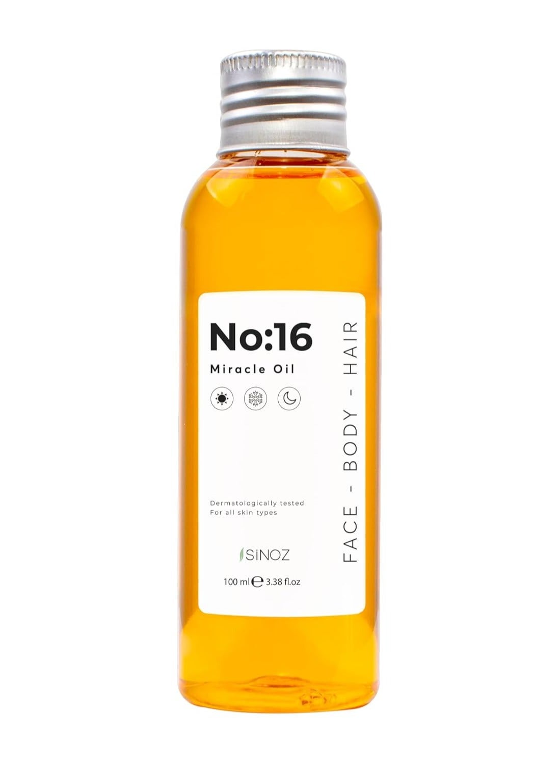 Sinoz No:16 Miracle Oil | Multi-Purpose Nourishing Oil for Face, Body & Hair | With 16 Botanical Oils | Restores Dry Skin & Adds Shine to Hair | 100 ml