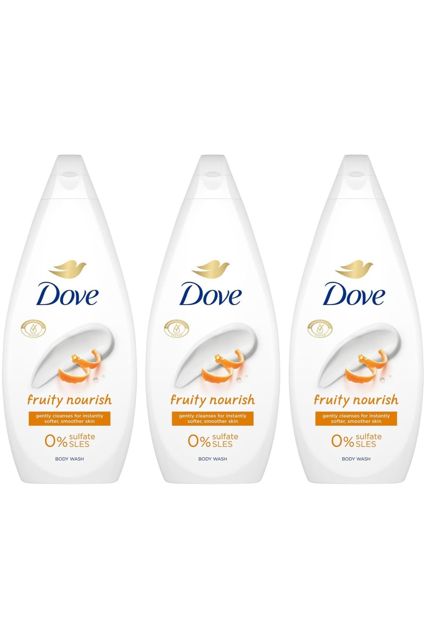Dove Fruity Nourish Body Wash Body 3 x 720ml with plant-based moisturisers for softer, smoother skin