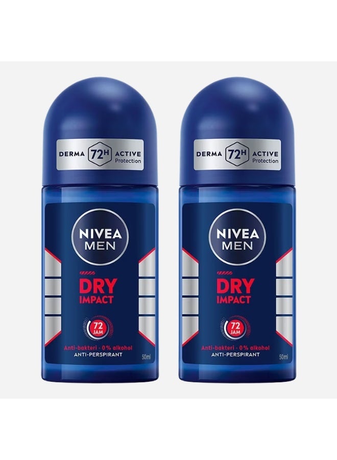 Men roll on 72h Dry Impact 50ml (Pack of 2)