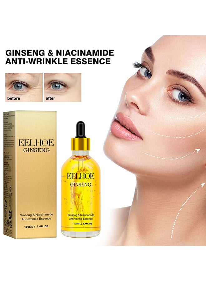 Ginseng & Niacinamide Anti-wrinkle Essence, Ginseng Polypeptide Anti-Wrinkle Essence, Ginseng Anti Ageing Serum for Women 100ml
