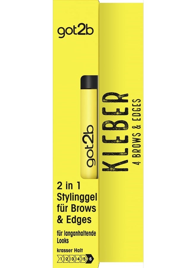 got2b glue 4 brows & edges (16 ml), 2in1 brow gel & hair mascara, with a practical, two-sided eyebrow brush for styling and fixing baby hair, vegan formula