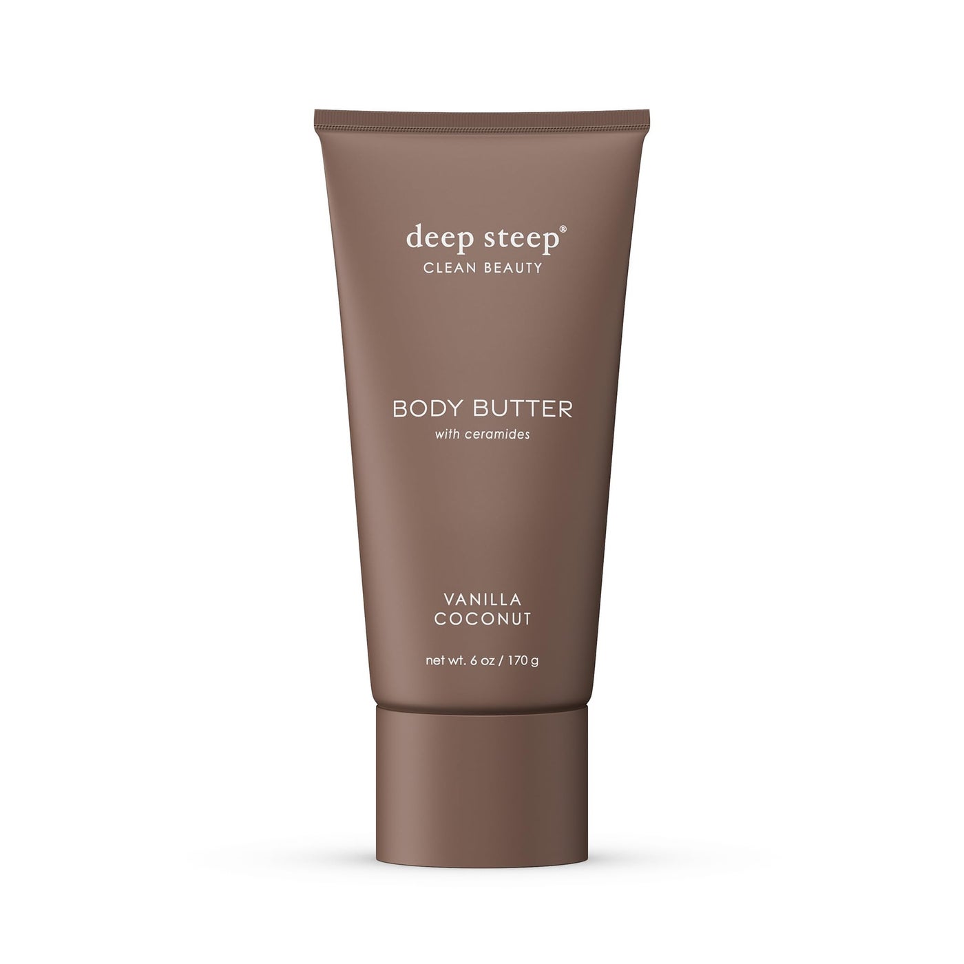 Deep Steep Body Butter, 6 oz â€“ Rich Moisturizer with Ceramides, Coconut Oil, Argan Oil & Aloe Vera â€“ Vegan, Clean Beauty, Smooth & Hydrated Skin (6 Ounces, Vanilla Coconut)