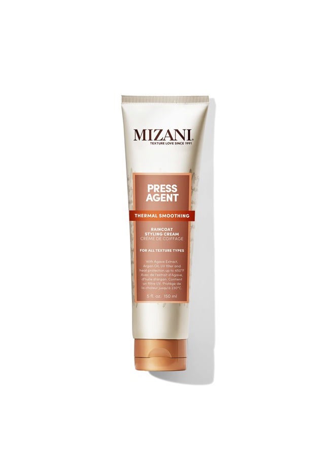 Press Agent Raincoat Styling Cream - Moisturizes & Protects Hair from Heat Styling & Blowouts, For Dry & Frizzy Hair, With Argan Oil