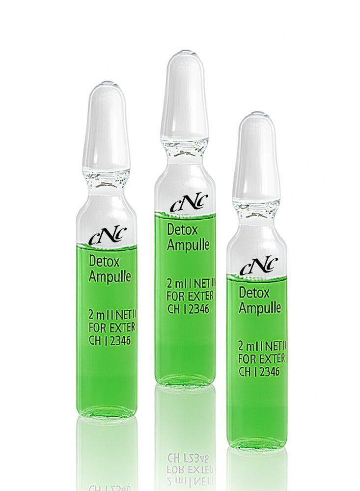 Detox Ampoules 10 x 2 ml | Concentrated Face Serum for Skin Detox & Purification | Anti-Pollution Treatment with Hydration & Brightening | Professional Skincare for Women