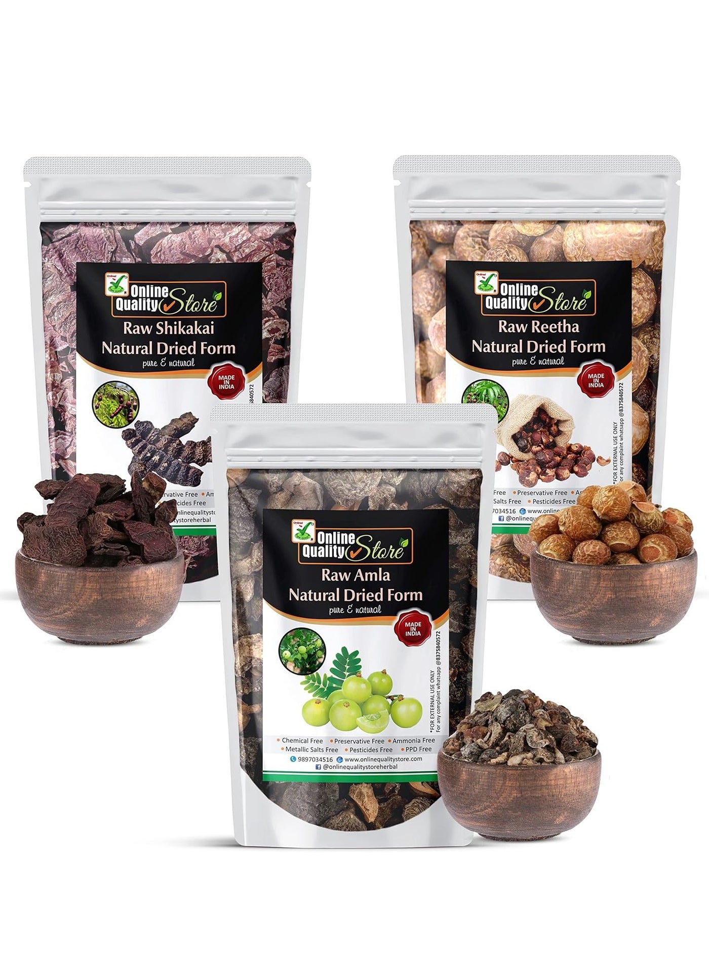 Online Quality Store reetha amla shikakai combo raw form |Organic Reetha for Hair |Aritha|Reetha|Ritha|Soapnuts (Sapindus Mukorossi) |dried Shikakai, Acacia Concinna |reetha amla shikakai raw shampoo |hair pack ,900g