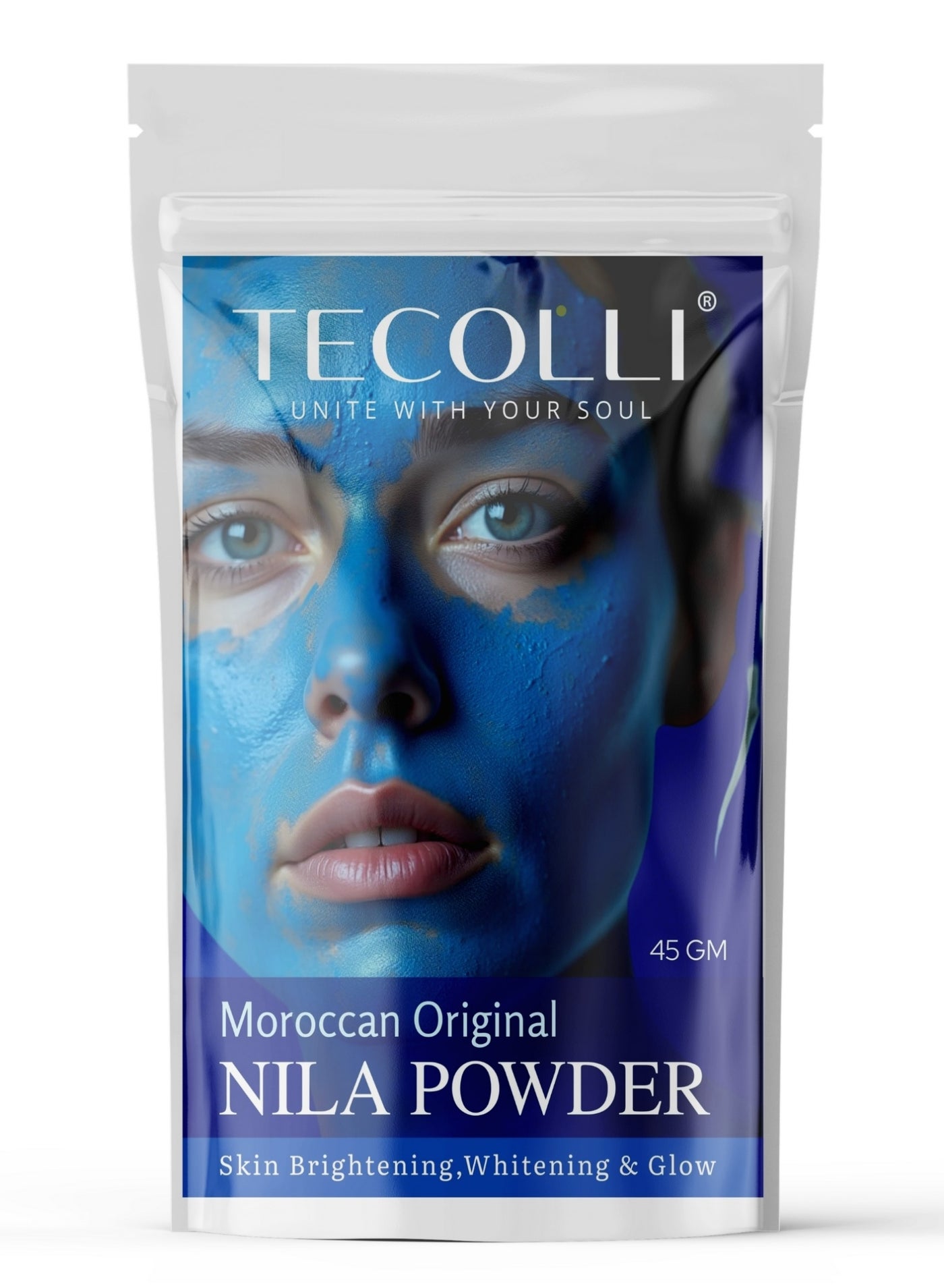 Original Moroccan Nila Powder – 45g | Natural Skin Whitening, Brightening & Glow Enhancer | Authentic Indigo Stone Powder for Face & Body Care