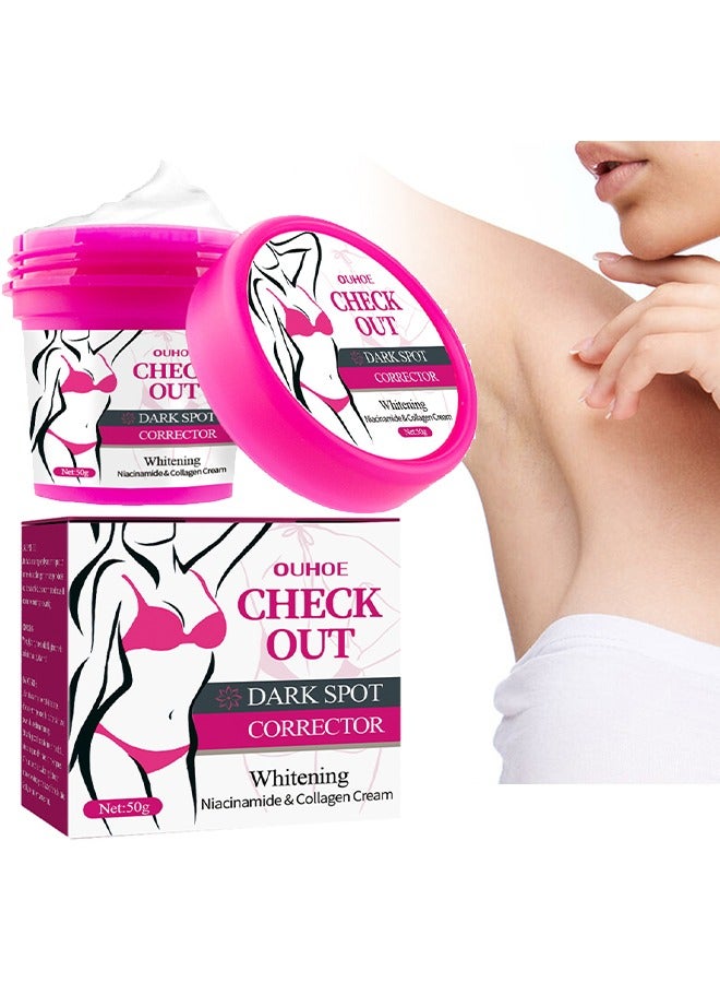 Dark Spot Corrector -Collagen and Niacinamide Underarm Whitening Cream,Can Moisturizes For Armpit, Underarm ，Neck, Knees，Remove Melanin From The Skin 50g