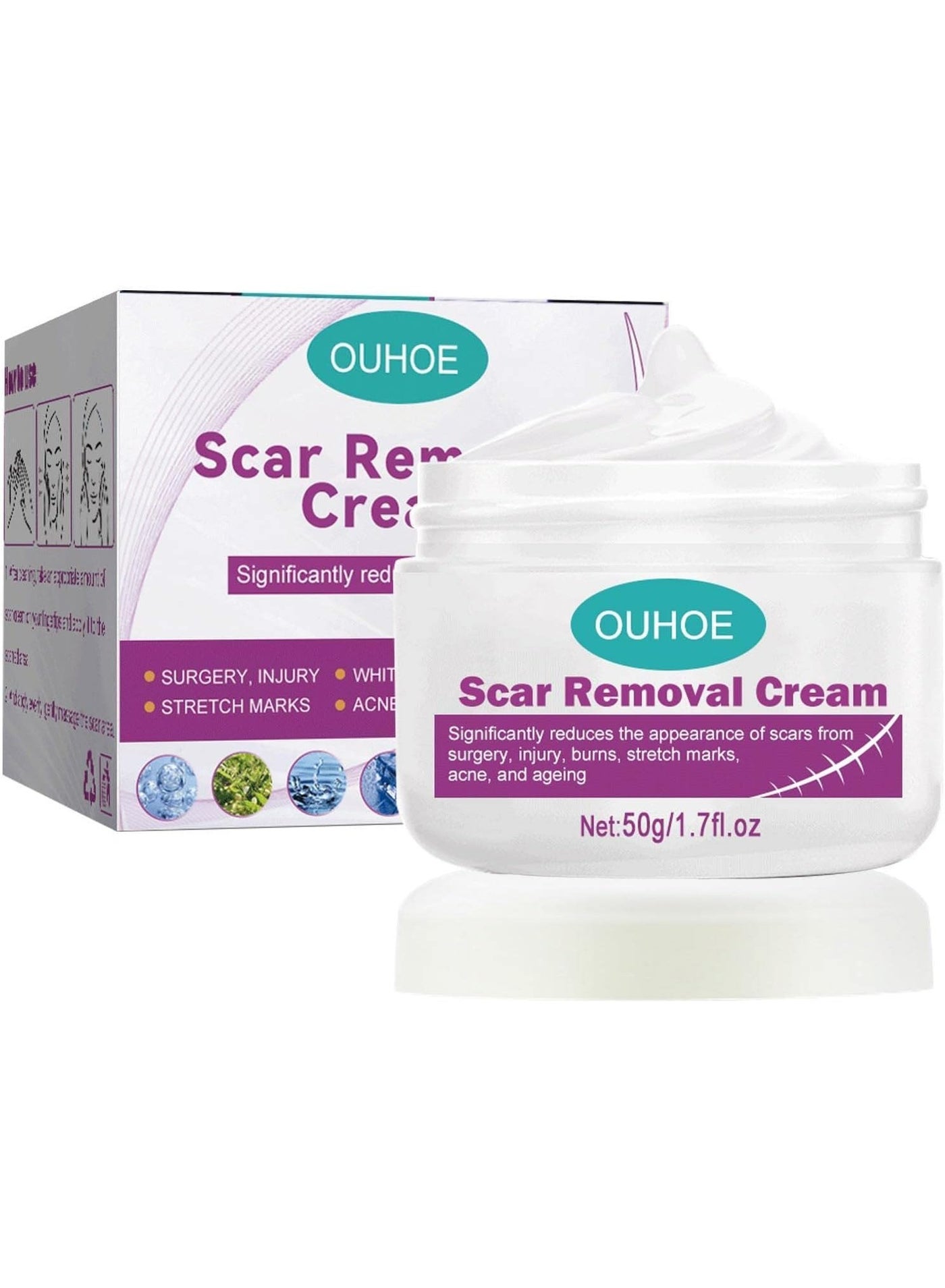 Scar Cream Fade Scald Scar Surgical Repair Cream, Lighten Scars Surgical Scars, Smooth Skin Repair,50 g