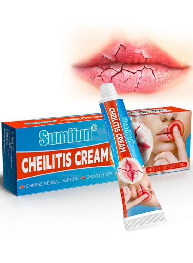 Cheilitis Cream Herbal Extracts for Smooth Lips Soothes Lip Lines and Moisturizing Lip Care Balm Lip Repair for Dry Lips Reduce Dry Lips Peeling Lip Care Lip Balm Cream 20g