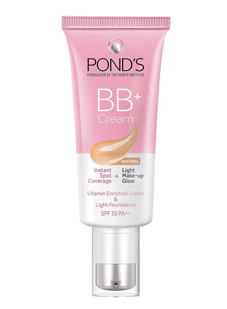 BB+ Cream, Instant Spot Coverage + Light Make-up Glow, Natural 30g