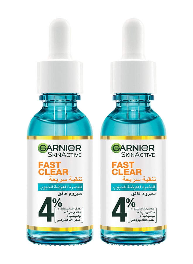 Skinactive Fast Clear Booster Serum With Salicylic Acid Twin Pack 30Ml